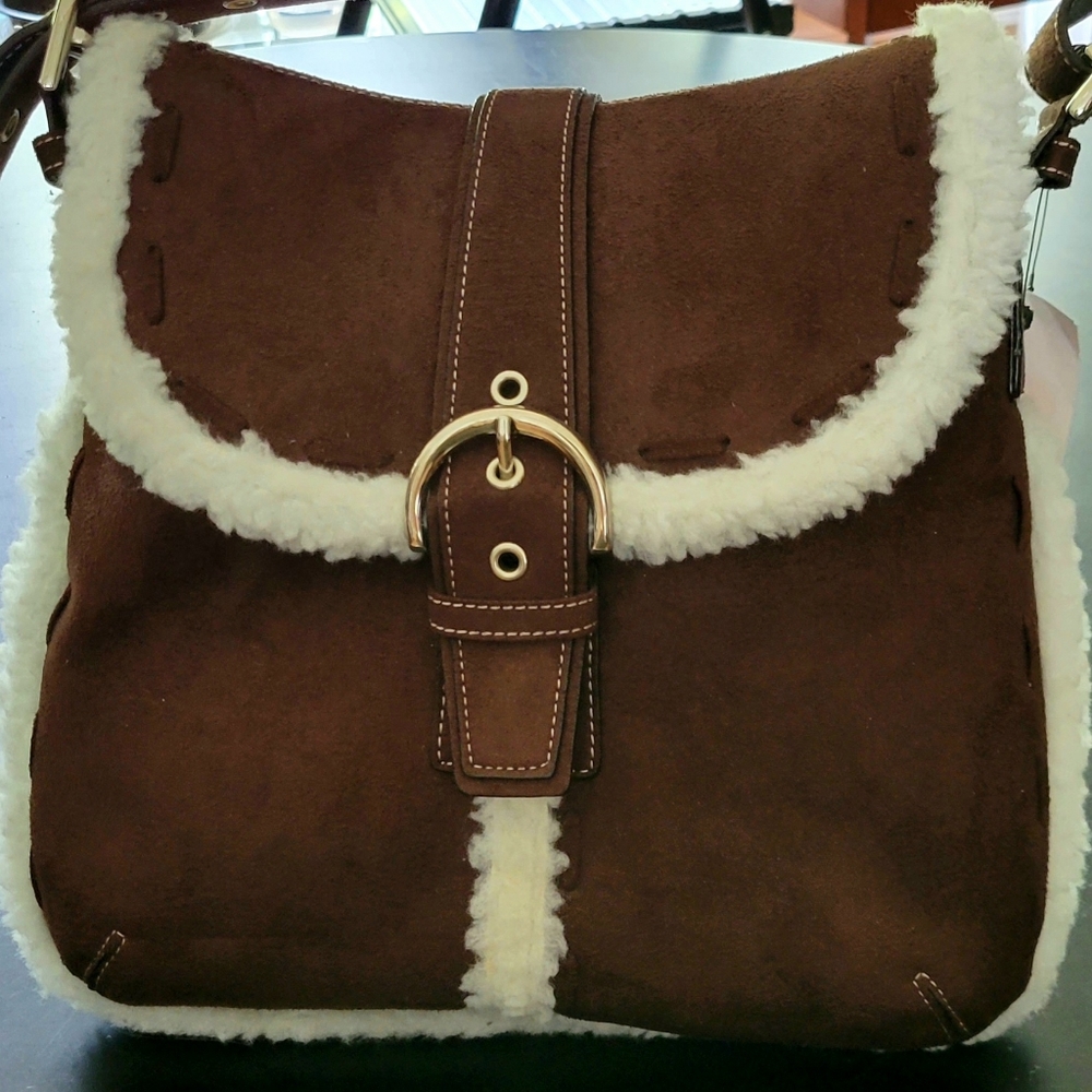 Brown Suede Crossbody Bag